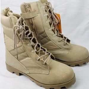 ameritac men's side zip leather combat boots